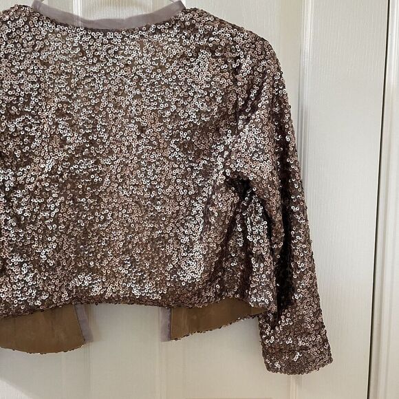 Joyfolie Mia Joy Gold Sequin Livvy Jacket Open Cardigan Girls Size 10 - Picture 13 of 14